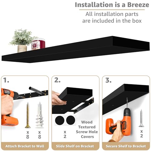 Floating Shelves for Wall Storage (3 Count)