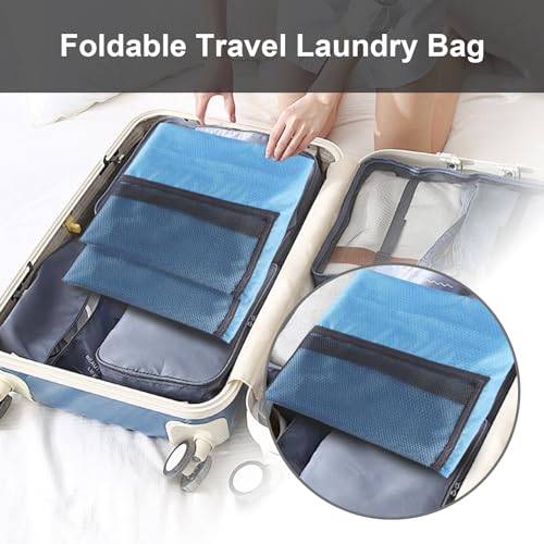 Laundry Bag Backpack Durable Laundry Bag with Shoulder Straps and Mesh Pockets Portable Laundry Hamper Dirty Clothes Bag for College