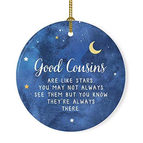 Round Ceramic Porcelain Cousins Christmas Keepsake Gift