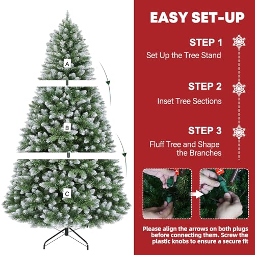 6 ft Partially Flocked Christmas Tree with 1