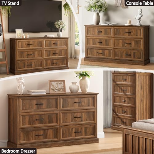 Farmhouse 6 Drawer Dresser for Bedroom