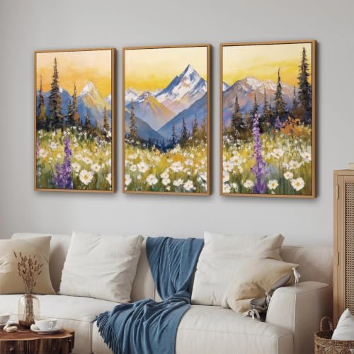 Boho Mountain Framed Canvas Wall Art