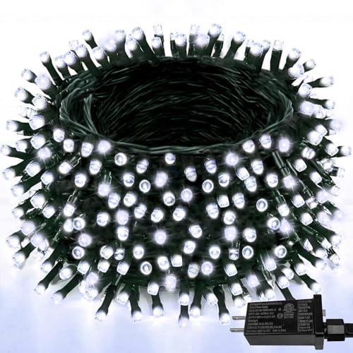 Extendable 108FT 300 LED Christmas String Lights Indoor Outdoor Cool White