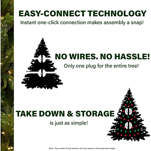 7.5 ft. Winter Falls Slim Christmas Tree with 8 Function Dual Multicolor & Warm White LED Lights