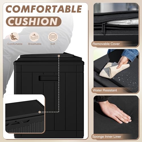 100 Gallon Deck Box Waterproof Outdoor Storage Box with Cushion