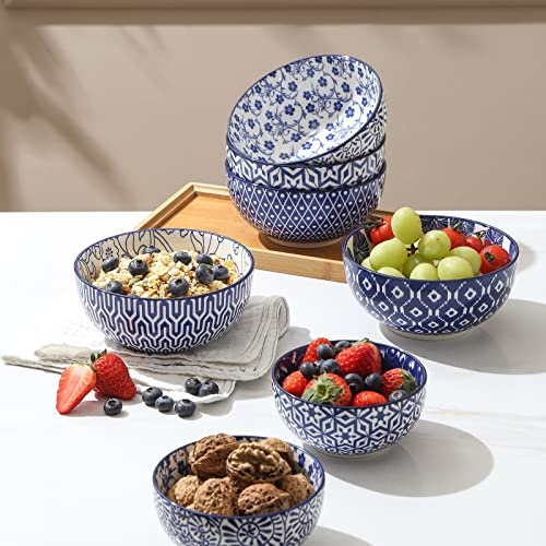 Ceramic Cereal Bowls Set of 6 (6 Count)