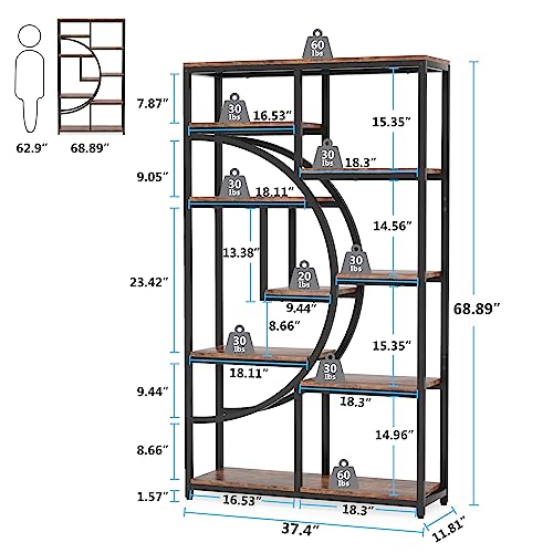 Bookshelf Industrial Etagere Bookcase (2 Count)