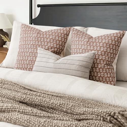 Floral Print Throw Pillow Covers 24×24 Inch (2 Count)