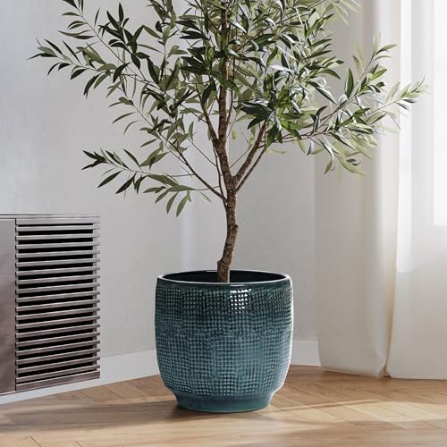 LuxenHome 12" Large Round Ceramic Pots for Plants