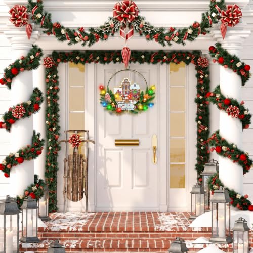 Pre Lit Christmas Wreath for Front Door