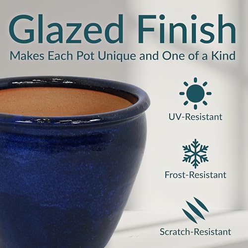Sunnydaze Chalet 14.5" Ceramic Plant Pot