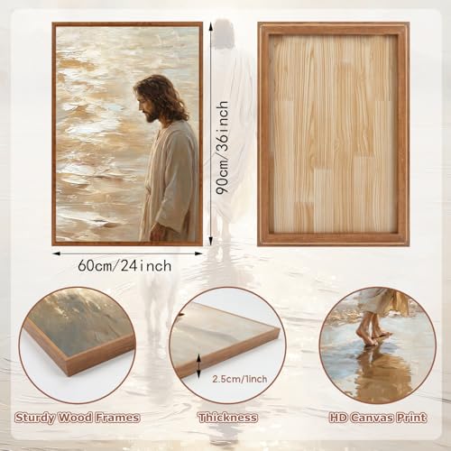 KAlRNE Large Jesus & Sheep Wall Art Christian Bible Decor Set (3 Count)