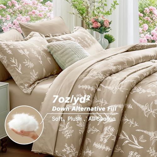 Taupe Bed in a Bag King 7 Pieces