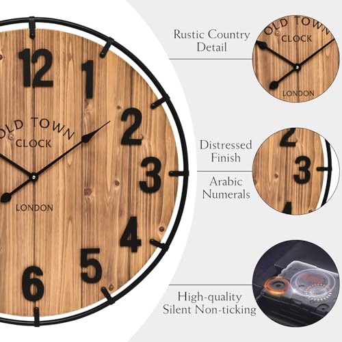 Large Old Town Farmhouse Wall Clock 20 Inches