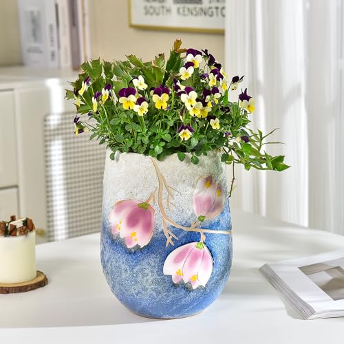 10.6 Inch Hand Painted Ceramic Succulent Plant Pot