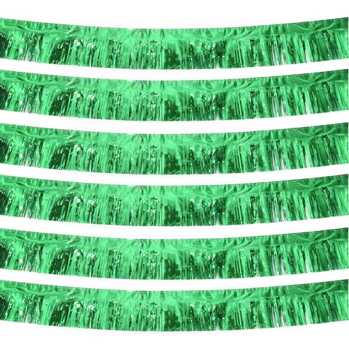 Green Foil Fringe Garland 10FT 6packs for Parade Float Decorations (60 Foot)