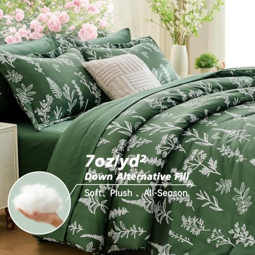 Dark Green Cal King Comforter Set