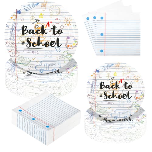 150Pcs Back to School Paper Plates & Napkins (150 Count)