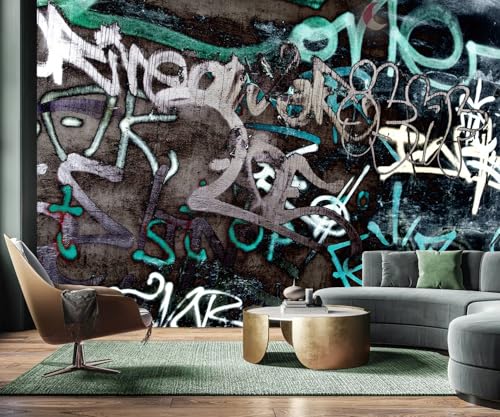 Black and White Art Graffiti Wallpaper wall murals for Bathroom 182"x120"