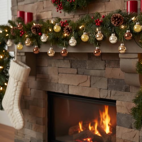 32 Pcs 1'' Mini Glass Christmas Ornament (32 Count)
