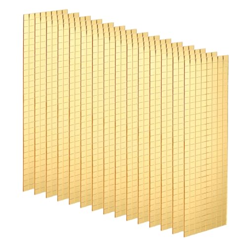 15 Sheet 7200 Pieces Self Adhesive Mirror Mosaic Tiles 5x5mm Small Square Mirror Tiles Sticker Disco Ball Stickers Mini Glass Tiles for DIY Craft Party Home Decoration (7200 Count)