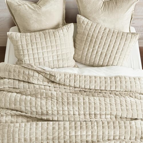 Channel Box Stitch Velvet Quilt Set