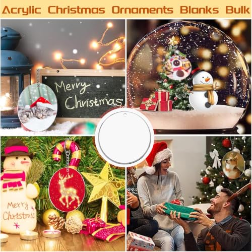 4Inch Round Acrylic Blanks Ornament 20Pcs Clear Acrylic Disc Circle (20 Count)
