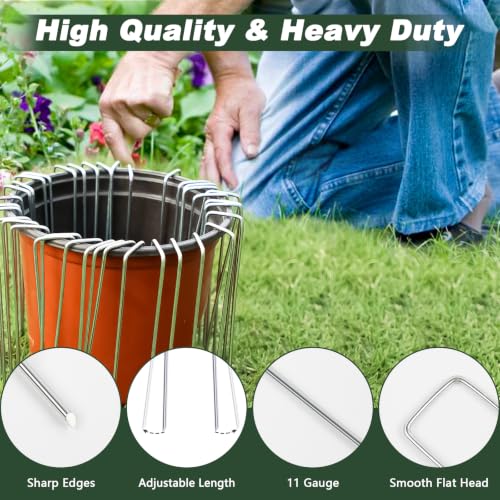 6 Inch 25 Pack Galvanized Landscape Staples 11 Gauge Anti (25 Count)