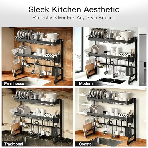 3 Tier Extra Large Stainless Steel Over The Sink Dish Drying Rack