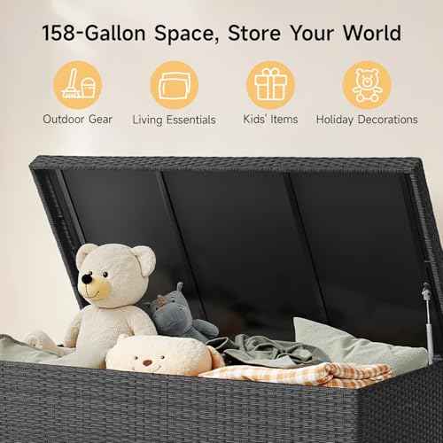 158 Gallon XL Wicker Deck Box