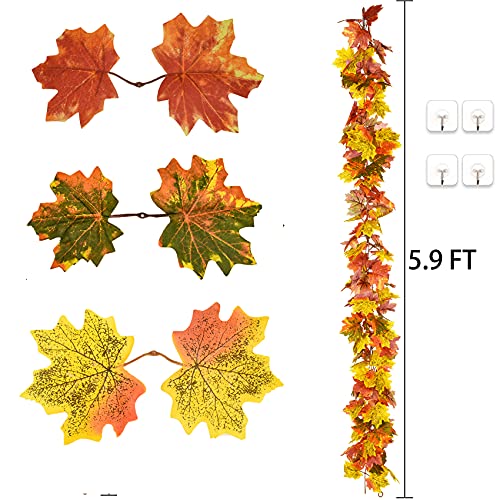 2 Pack Fall Garland Maple Leaf (11.8 Foot)