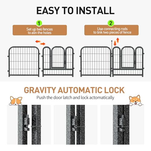Metal Dog Playpen 40in H 32 Panels Heavy Duty Dog Fence