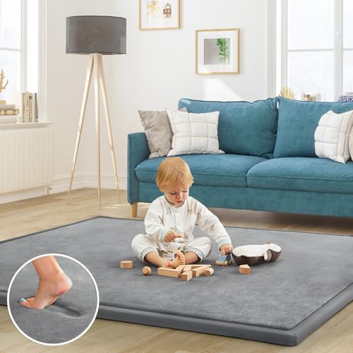 Baby Play Mat for Floor Nursery Rug Muscle Mat Area Rug Playroom Rug 39"x59" Playpen Mat Elastic Foam 1.3" Thick Crawling Mat for Babies