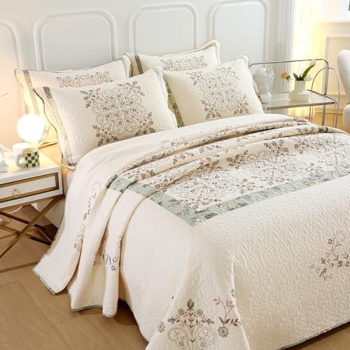3 Piece Farmhouse Patchwork Quilt Set Full