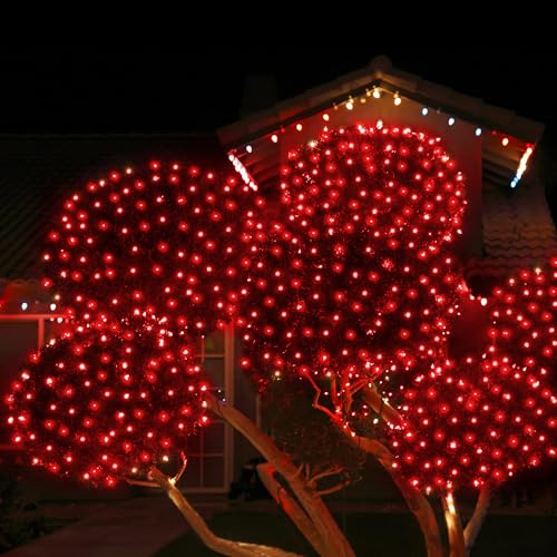 Solar Christmas Net Lights 200LED F8 Big Bulbs