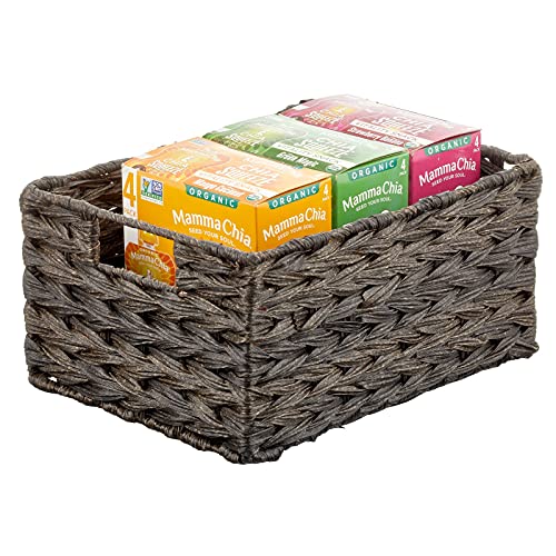 Woven Farmhouse Kitchen Pantry Food Storage Organizer Basket Box (6 Count)