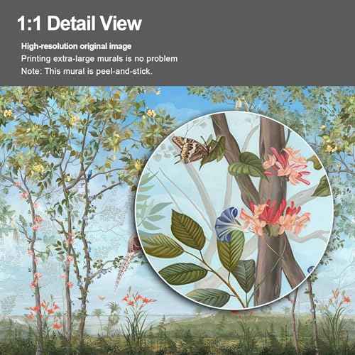 Chinoiserie Wallpaper Background Birds and Sky wall Mural Peel and Stick Wallpaper for Bedroom Living Room