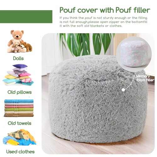 Round Stuffed Pouf Ottoman