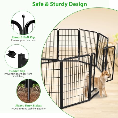 Decorative Black Metal Fencing Garden Fence with Gate (120 Sq Ft)