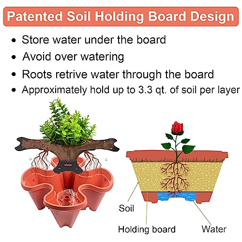 Stackable Planter with Removable Wheels and Garden Tools