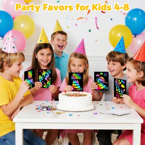 200Pcs Rainbow Scratch Drawing Art Paper Craft Set for Kids Boys Girls (200 Count)
