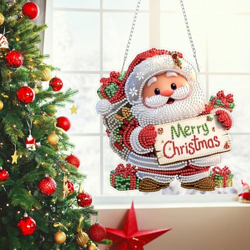 Christmas Santa Claus Diamond Art Hanging Kits for Adult