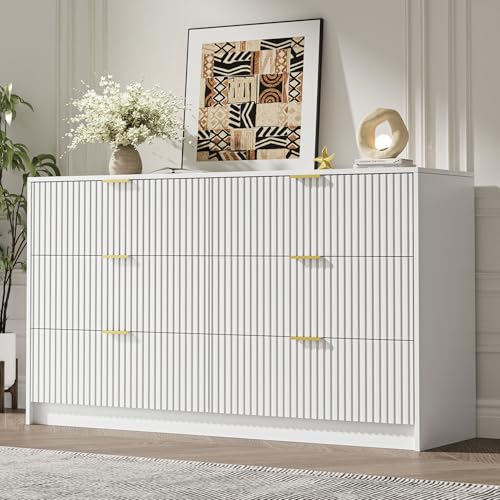 White 6 Drawer Dresser for Bedroom