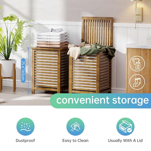Double Laundry Hamper with Lid