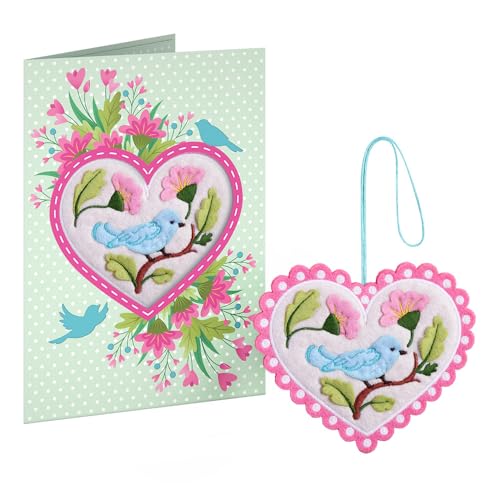 Lively Bluebird Felt Charm Card