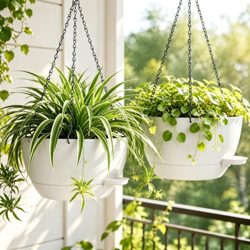 12" Self Watering Hanging Planters with Chains (2 Count)