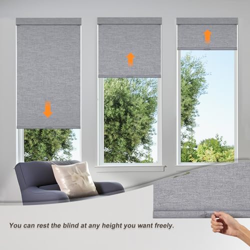 Blackout Roller Shades for Indoor Windows with Upgraded Cassette