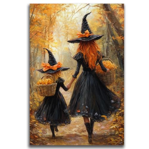 Mother Witch And Child Daughter Witch Wall Art