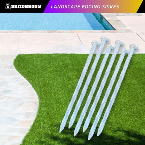 6 Inch Galvanized Landscape Edging Spikes (200 Count)