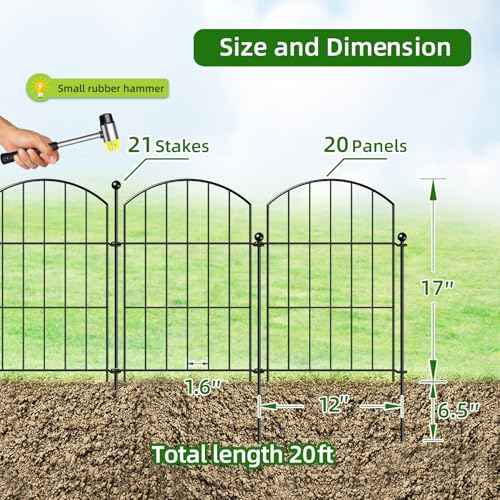 Metal Garden Fence 17 in x 20 ft
